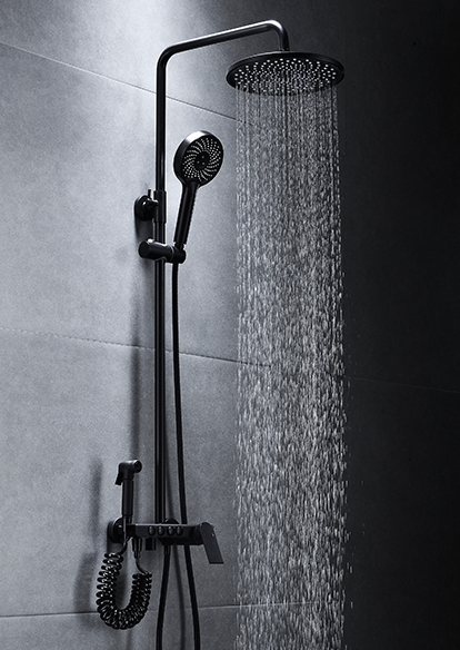Black Digital Display Four-gear Shower Set DG04345-S 