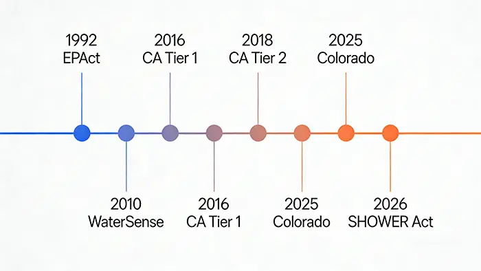 Shower-Head-Regulations-1992–2026-Timeline